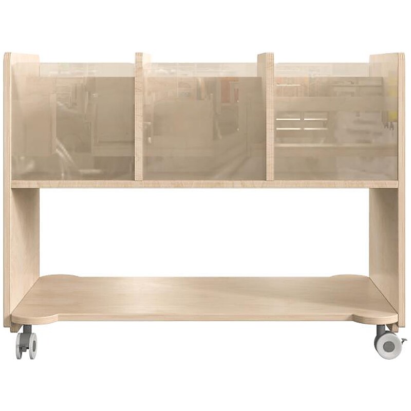 Flash Furniture Bright Beginnings Mobile 7-Section Storage Cart, 24.5"H x 31.5"W x 19.75"D, Brown (MK-KE24275-GG) image 1