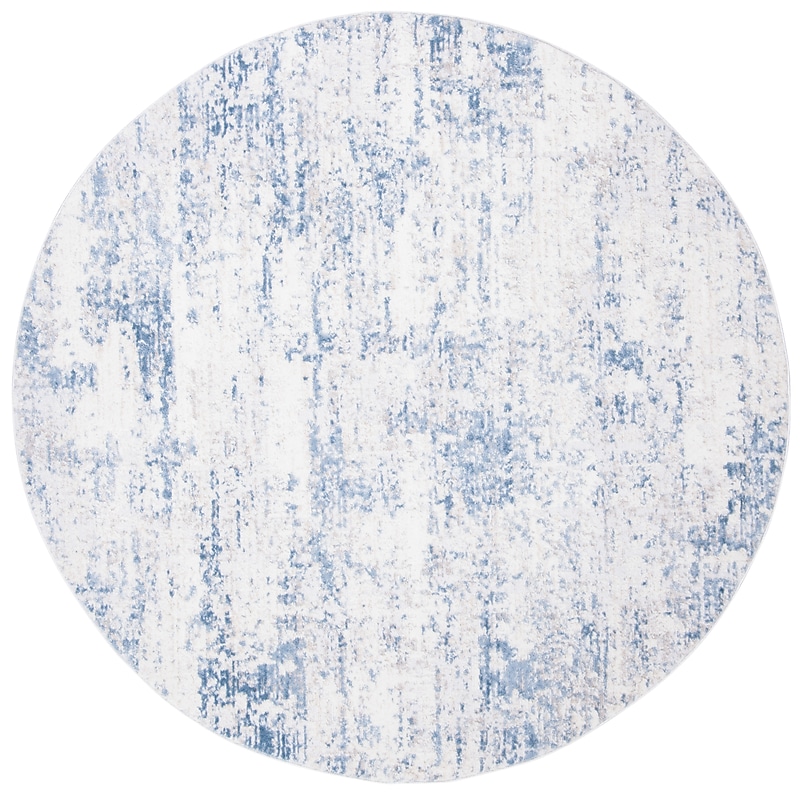 Safavieh Amelia Collection 10' Round Area Rug, Machine Made, Ivory/Blue (ALA700A-10R) image 1