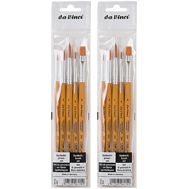 da Vinci UNIVERSAL Mixed Media Synthetic School Brushes, Assorted, 5/Set, 2 Sets/Bundle (DVXVA35020-2) image 1