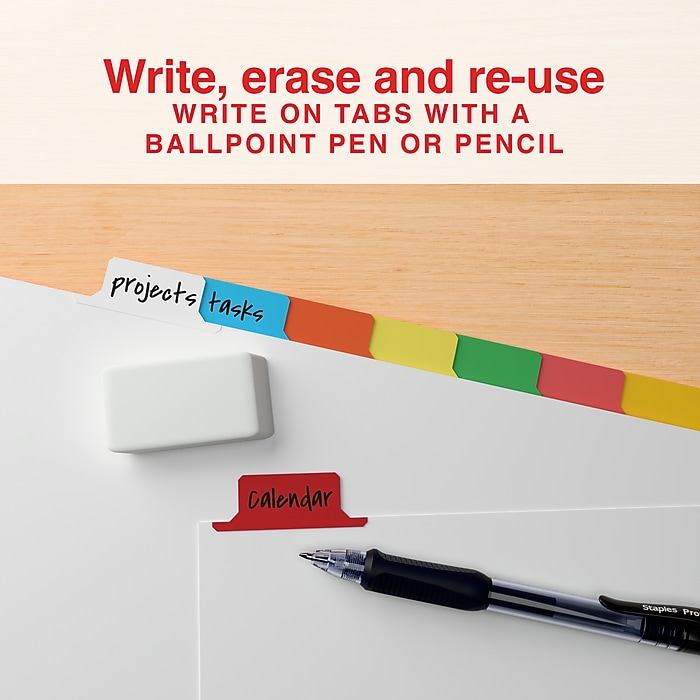 tabes092ページ Staples Write & Erase Paper Dividers, Assorted Colors, 8