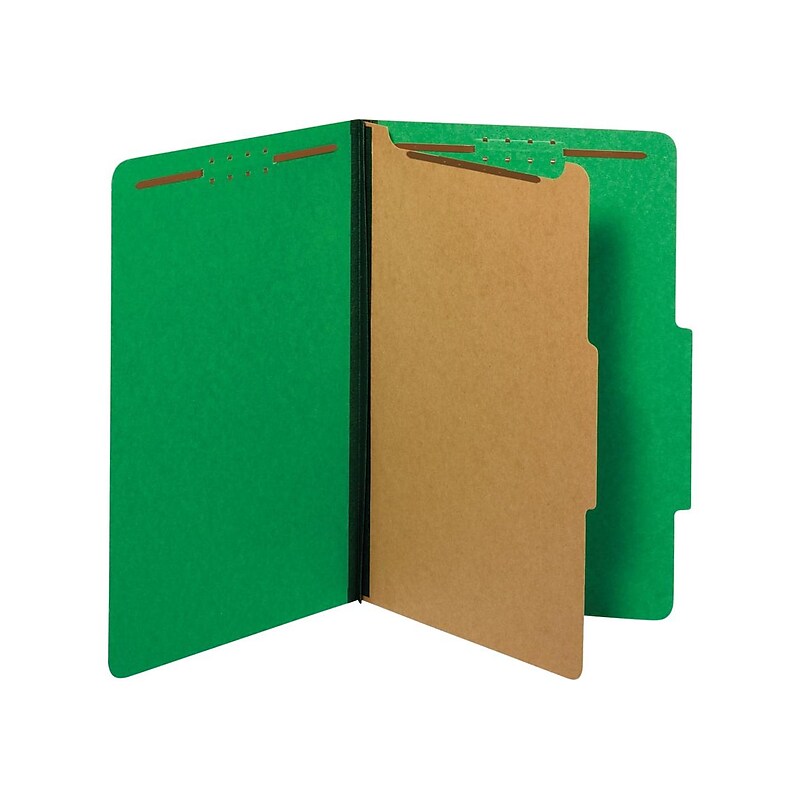 Pendaflex Pressboard Classification Folder, 1-Dividers, 1 3/4" Expansion, Legal Size, Dark Green, 10/Box (28733P) image 1