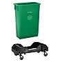 Alpine Industries Polypropylene Recycling Bin and Dolly, 23 Gallon, Green (ALP477-GRN-PKD)~#|#~A03B8B81-733A-4EE1-81D9B09A08854333_sc7