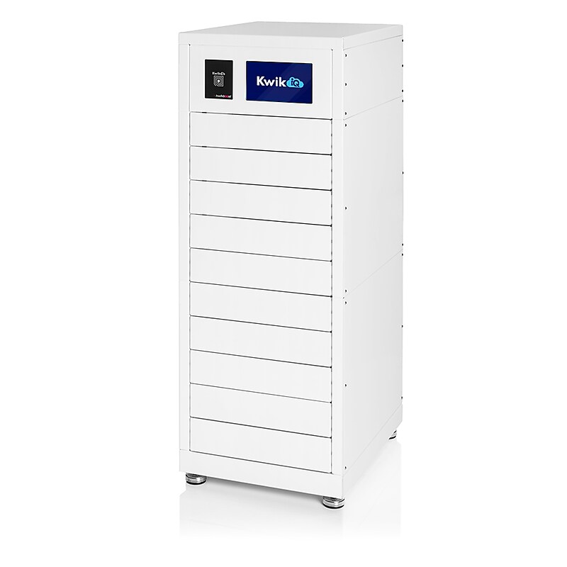 Luxor Kwik IQ Pro Lockable 10-Unit Electronics Storage Cabinet, White Steel (KBSL104) image 1