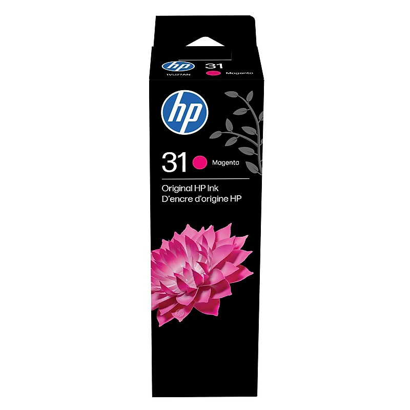 HP 31 Magenta Standard Yield Ink Cartridge Refill, Prints Up to 8,000 Pages (1VU27AN) image 1