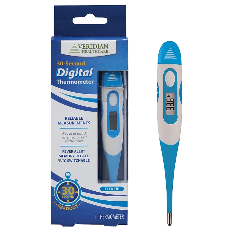 Veridian Healthcare Digital Oral Thermometer, Blue (08-355) image 1