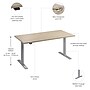 Bush Business Furniture Move 60 Series 60"W Electric Adjustable Standing Desk, Natural Elm/Cool Gray Metallic (M6S6030NESK)~#|#~A04D2D63-BE46-4B6F-9E26AF27452F0003_sc7