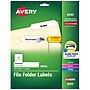 Avery Laser/Inkjet Permanent File Folder Labels, 2/3" x 3-7/16", White, 150 Labels/Pack (8593)~#|#~A0533F71-2066-4AC6-B0E5CADE618382E7_sc7