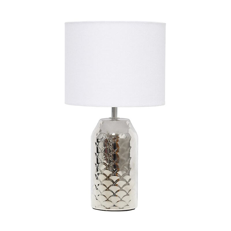 Simple Designs Whimsical Wave 13.4" LED Table Lamp, Chrome Base/White Shade (LT2123-CHR) image 1