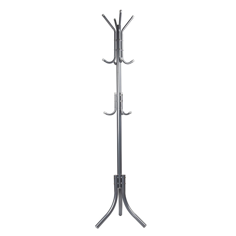 Mind Reader Freestanding Coat Rack, Silver, Metal (COATRACK11-SIL) image 1