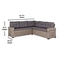 Flash Furniture Huck Indoor/Outdoor Conversation Set with Sofa and Dining Table, Gray (LTSSET02023GY)~#|#~A066288D-47FF-4E95-9DAA3DE324BB40CE_sc7