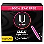 U by Kotex Click Regular Compact Tampon, Unscented, 32/Pack (51583)~#|#~A0667B29-AE3B-4CF9-A342021AEEE8D8B1_sc7