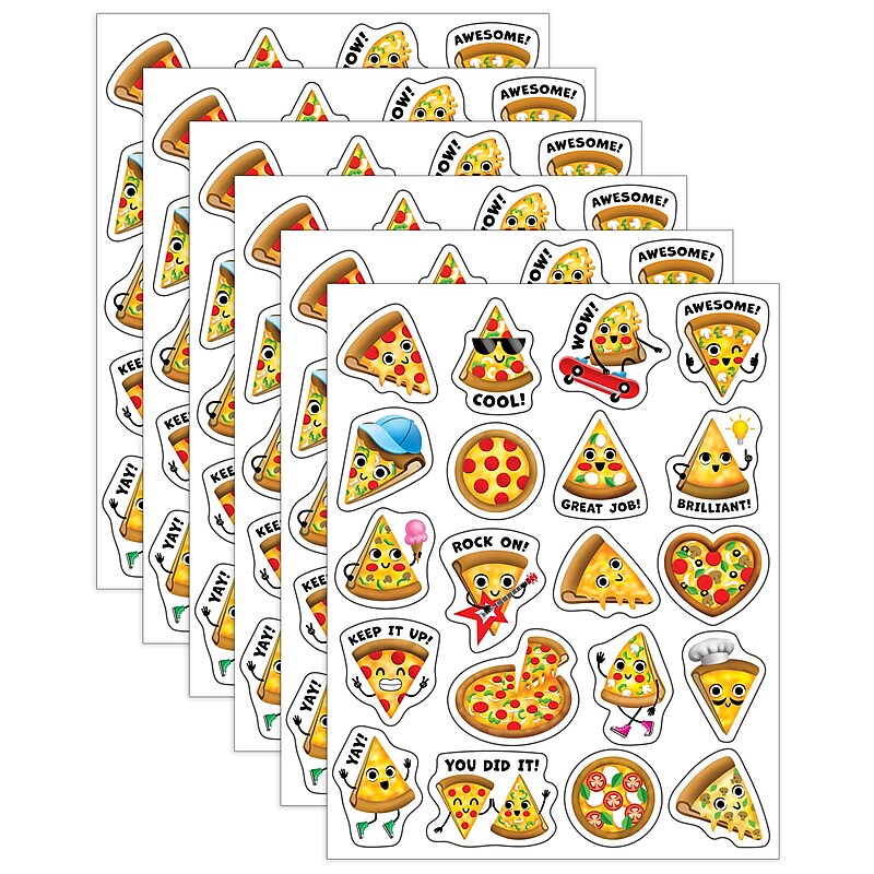 Teacher Created Resources Pizza Smelly Stickers, Multicolored, 120/Pack, 6/Packs/Bundle (TCR9440-6) image 1