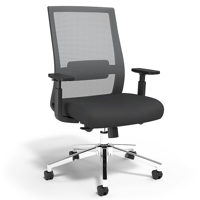 Staples Prestige Marrett Ergonomic Fabric Swivel Task Chair, Black (UN53249) image 1