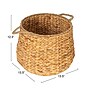 Household Essentials Round Handwoven Water Hyacinth and Seagrass Basket with Handles, Natural (HE1191)~#|#~A07D20D2-B47D-4508-AB7F13DCD9BE20B7_sc7