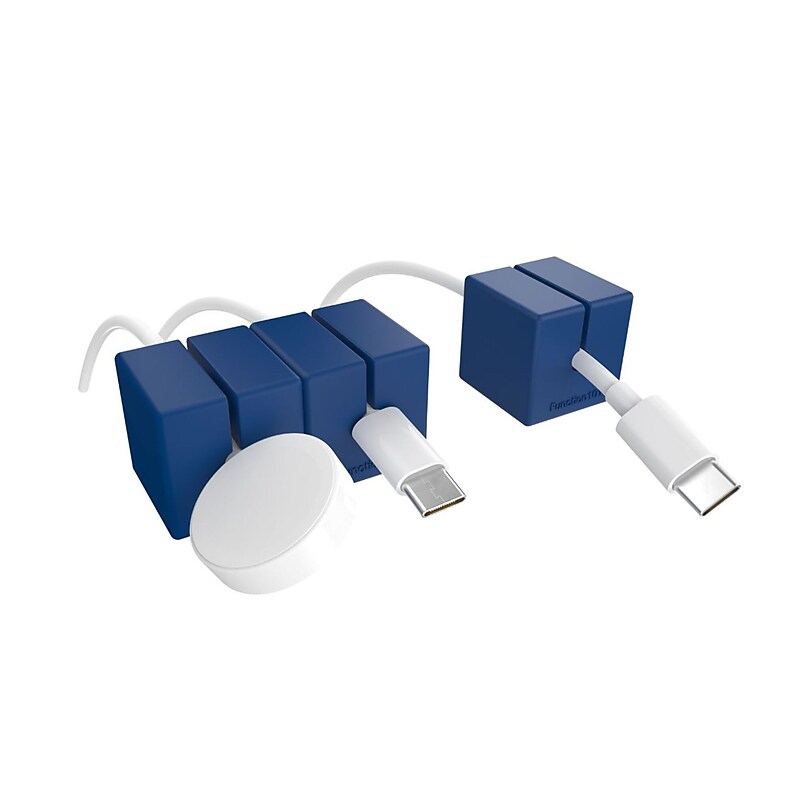 Function101 Cable Blocks, Magnetic Cable Organizers, Blue, 3/Pack (F101-CBXL3) image 1