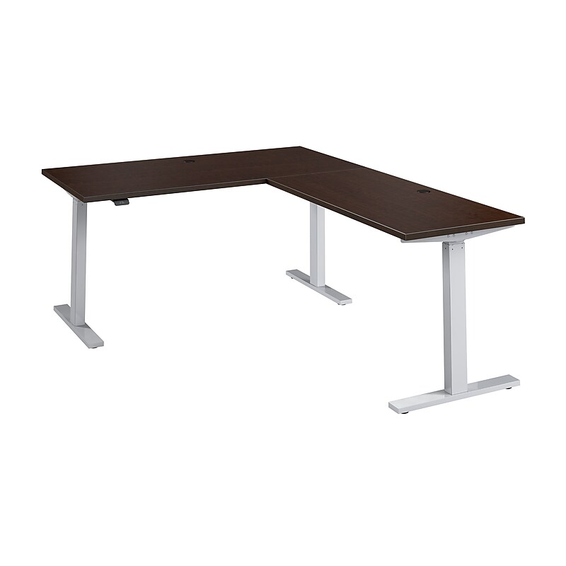 Bush Business Furniture Move 60 Series 60"W L Shaped Adjustable Standing Desk, Mocha Cherry (M6SL6078MRSK) image 1