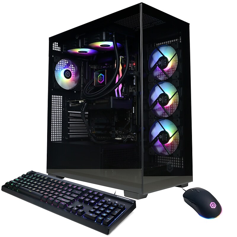 CyberPowerPC Gaming Desktop Computer, AMD Ryzen 7 9700X, Radeon RX 9070 XT 16GB, 32GB RAM, 2TB SSD, Windows 11 Home image 1