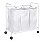 Household Essentials 3-Section Rolling Laundry Sorter, Polyester, White (HE1110)~#|#~A08CF8EB-7DC9-4955-82FB75A4500A4F4D_sc7