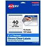 Avery Rectangle Laser/Inkjet Multipurpose Labels, Clear, 40 Labels/Sheet, 10 Sheets/Pack (19479311195)~#|#~A08E28D5-95A0-4FB9-A3A2FD4BB4C772EA_sc7