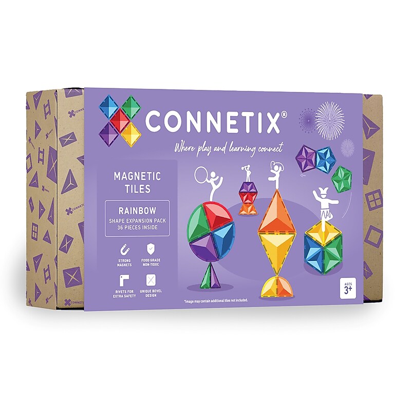 Connetix Magnetic Tiles Rainbow Shape Expansion Pack, 36 Pieces (CNTR00036SE) image 1