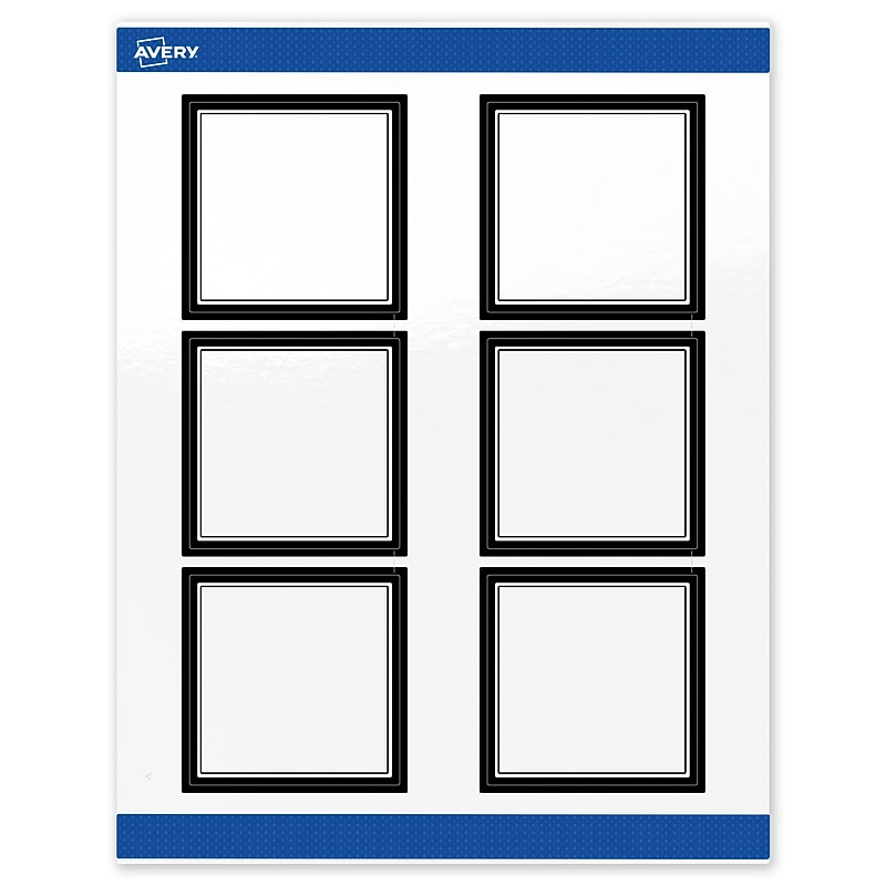 Avery Laser/Inkjet Square Multipurpose Labels, 3" x 3", White, 60/Pack (S00-DM3) image 1