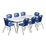 Correll Rectangular Activity Table Set, 72" x 36", Height Adjustable, Frosty White (AP1-A3672DEREC-80-14-37-8-18)~#|#~A096DF8F-BA9C-4E4E-808420941170689B_sc7