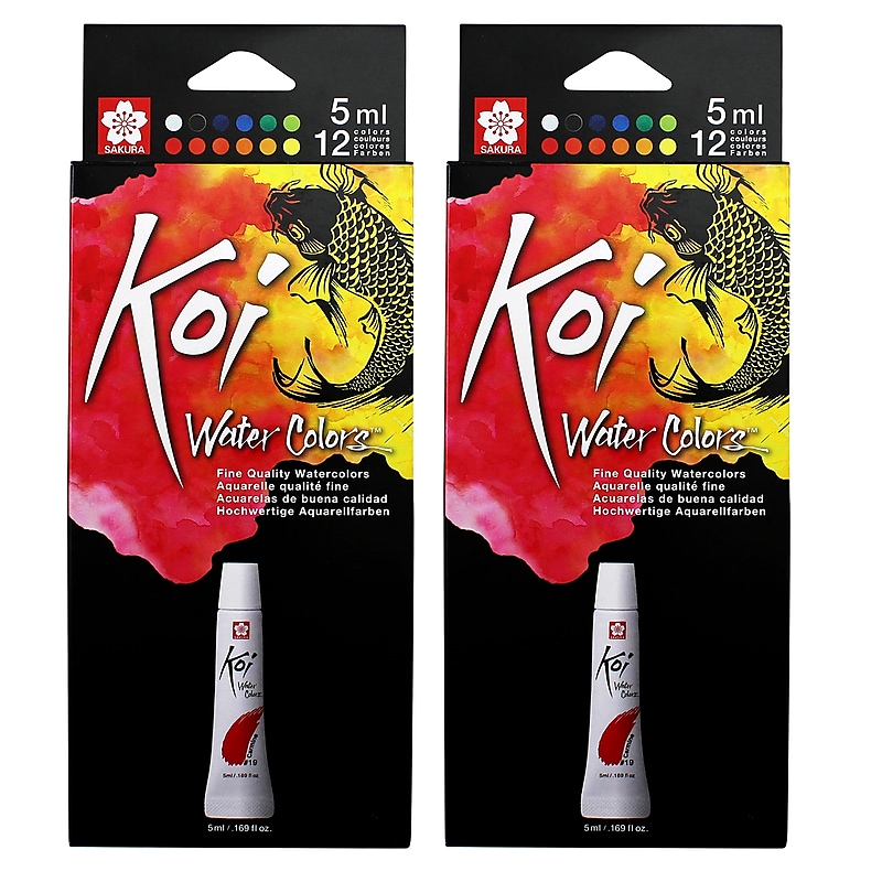 Sakura Koi Watercolor Tube Set, 5mL, 12 Colors Per Set, 2 Sets (SAKXMW5L12SET-2) image 1