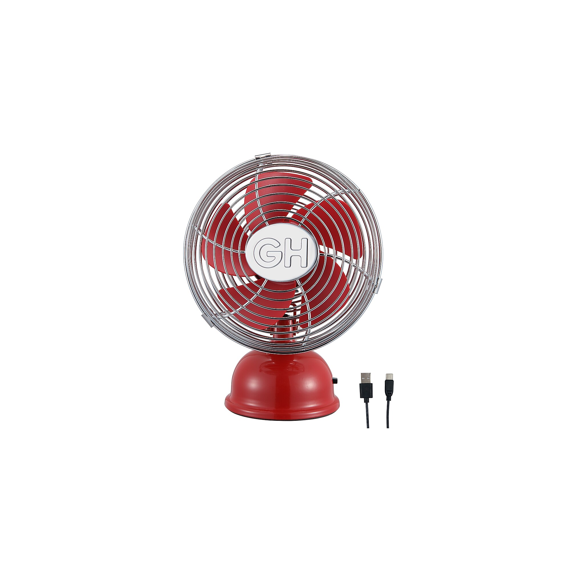 Good Housekeeping Retro 5″ Oscillating Desk Fan, Red (92527) Sansujyuku sansujyuku.com