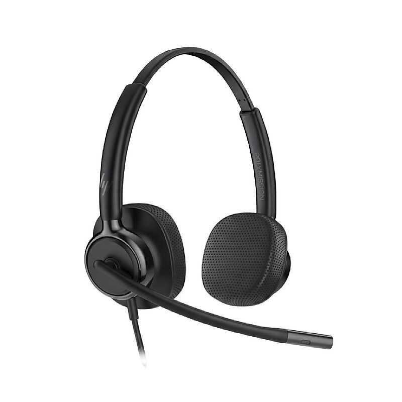 HP Poly Mission 600 Wired Noise Canceling Stereo Headset, USB-C/USB-A, MS Certified (C01C6AA#AC3) image 1