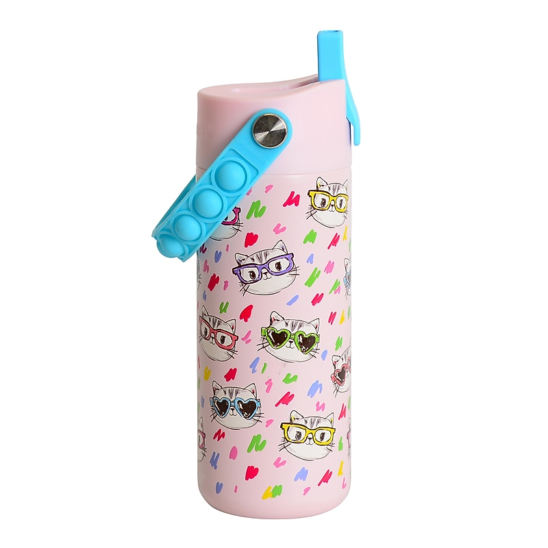 Elemental Core Pop Stylish Cat Stainless Steel Double Wall Insulated Water Bottle, 18 oz. (EBC18SC21P) image 1