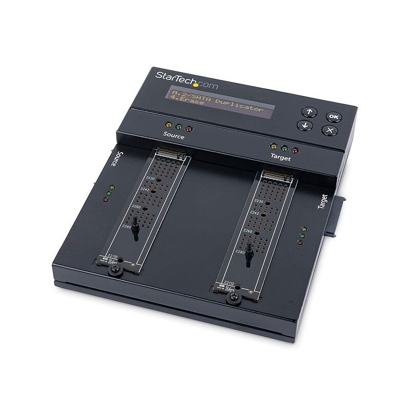StarTech.com Standalone 1:1 M.2 NVMe/SATA/AHCI/2.5/3.5in SATA Drive Duplicator/Eraser, HDD/SSD Wiper/Cloner  (SM2DUPE11) image 1