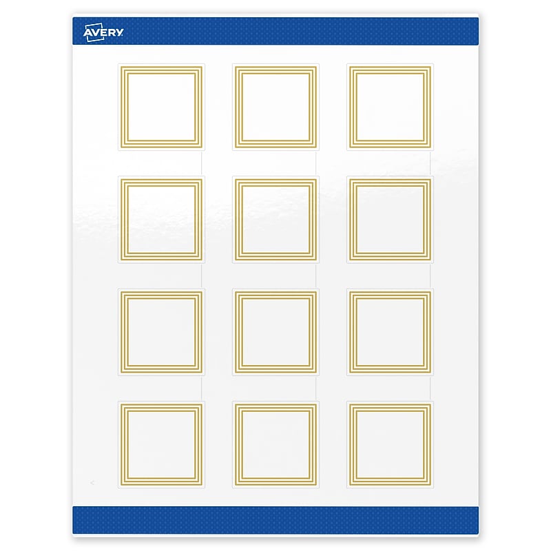 Avery Laser/Inkjet Square Multipurpose Labels, 2" x 2", White, 120/Pack (S00-DHT) image 1