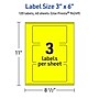 Avery Laser/Inkjet Rectangle Multipurpose Labels, 3" x 6", Neon Yellow, 120/Pack (94249)~#|#~A0AF0399-494C-48B9-AD446199E622083B_sc7