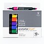 Winsor & Newton Promarker Dual-Tip Brush Alcohol Based Marker, Vibrant Tones, 12/Pack (WNX0290145)~#|#~A0B3507D-911F-4170-81DB0438E91A78EC_sc7