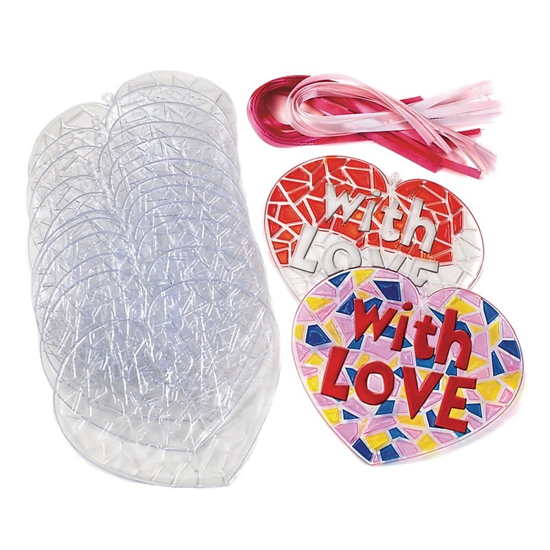 S&S Stained Glass Hearts, 24/Pack (SG854) image 1