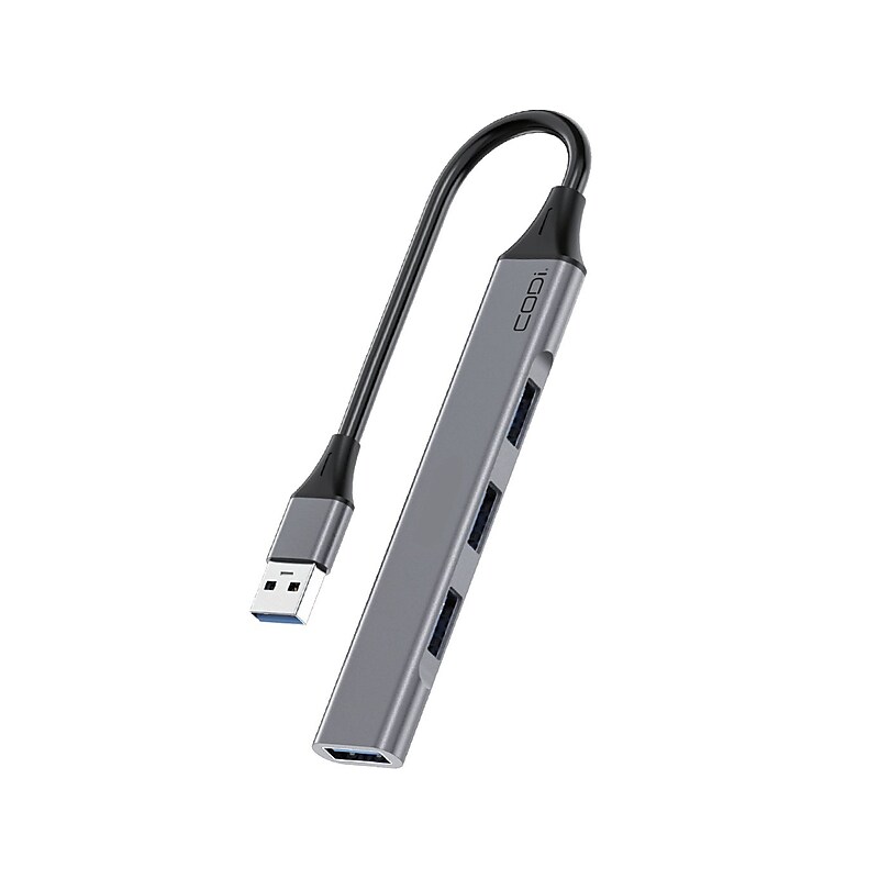 CODi 4-Port USB-A Hub, Silver (A01113) image 1