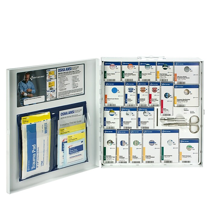 SmartCompliance Metal First Aid Cabinet, ANSI Class A, 50 People