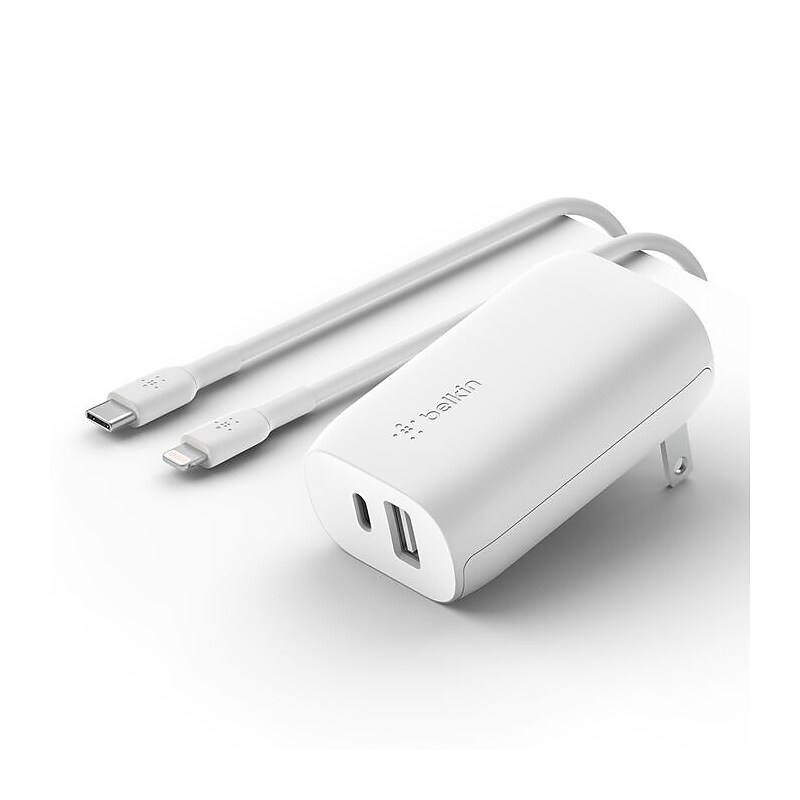 Belkin BOOSTCHARGE USB Type-A/C Wall Charger for Most Smartphones, White (WCB007dq1MWH-B5) image 1