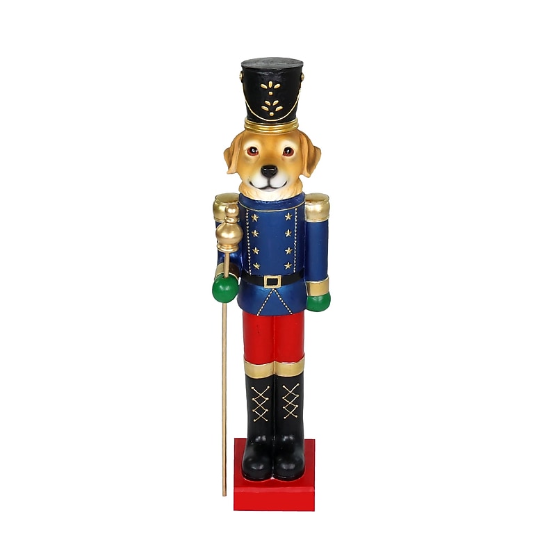 Fraser Hill Farm 32” Nutcracker Puppy Holding Scepter (FFRS032-0DOG-MLT) image 1