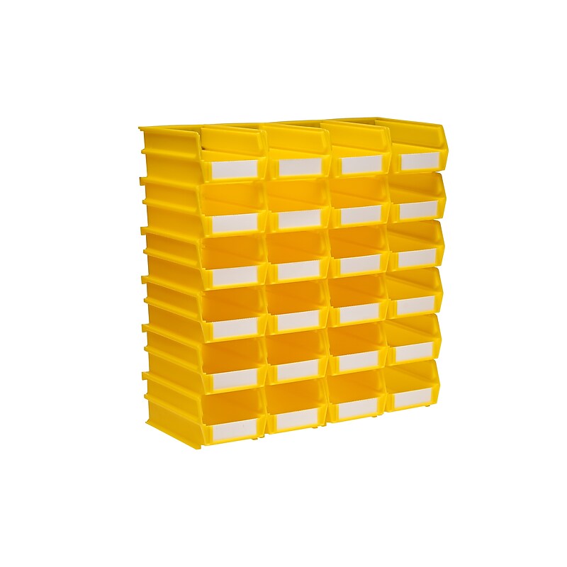 Triton Products LocBin Stackable Plastic Storage Bin, 3" x 4.12"x 7.37", Yellow, 24/Pack (3-220Y) image 1