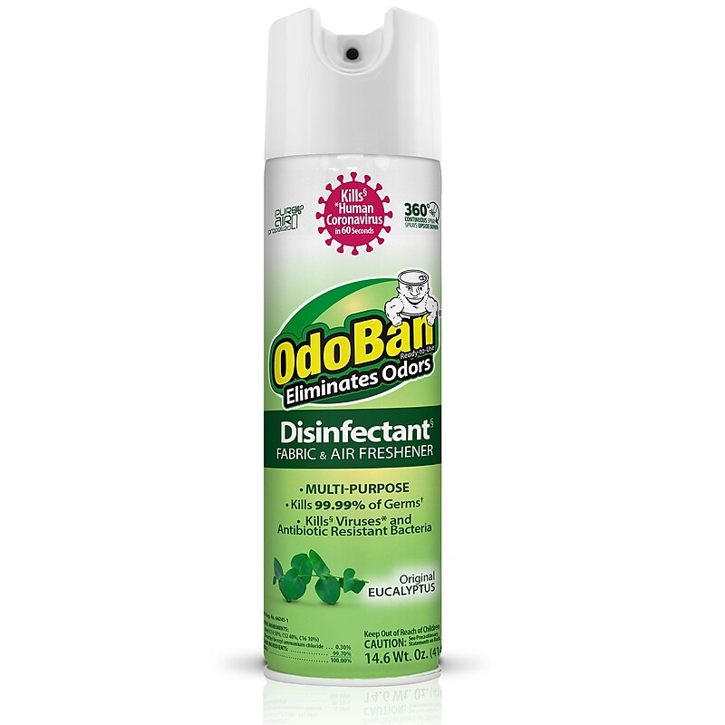 OdoBan Ready to Use Disinfectant Air Freshener & Deodorizer Spray, 14.6 oz., Original Eucalyptus Scent (910001-14A) image 1