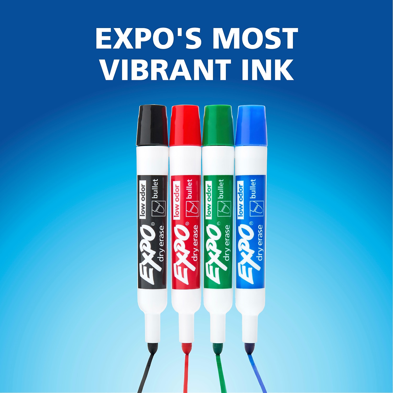 Expo trocken abwischbare Marker Kugelspitze schwarz 4/Pack (2081801) - Bild 6 von 7