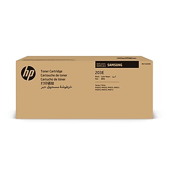 HP 203E Black Toner Cartridge for Samsung MLT-D203E (SU885), Samsung-branded printer supplies are now HP-branded