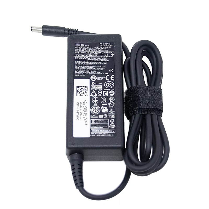 Dell 65W AC Adapter for Dell Laptop, Black (7JHD3) image 1