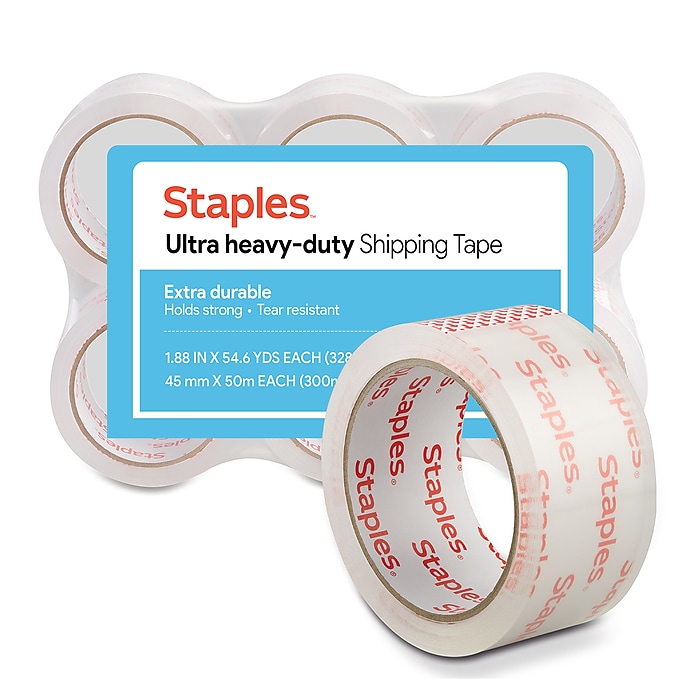 Staples Ultra Heavy Duty Shipping Packing Tape, 1.88