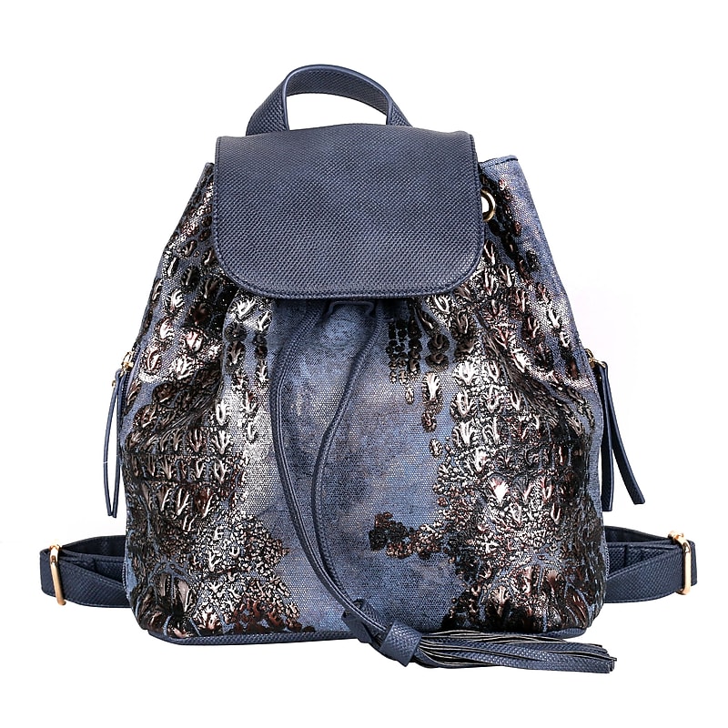 Karla Hanson Eva Convertible Canvas Backpack, Small, Navy (80108NAVY) image 1