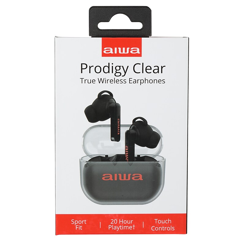 Aiwa Prodigy Clear True Wireless Stereo Earbuds, Black (AI1010-BLK) image 1