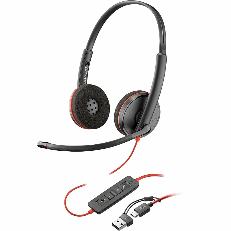 Poly Blackwire 3200 USB-A/C Noise Canceling Stereo Headset, UC Certified (8S0M0A6#ABA) image 1
