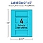 Avery Printable Rectangle Multipurpose Labels, 2" x 5", Bright Blue, 40/Pack (94241)~#|#~A0E900D2-7B1C-4B0A-B552EA021F85A0EC_sc7