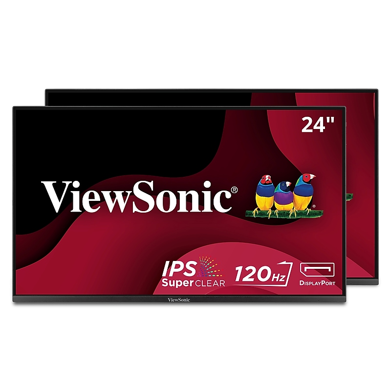 ViewSonic Head-Only 24" FHD 120Hz LCD Monitor, Black, 2/Pack (VA2456A-MHD_H2) image 1